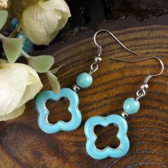 NEW!💎💙💎TURQUOISE COLOR MOROCCAN STYLE EARRINGS! - Picture 2 of 8